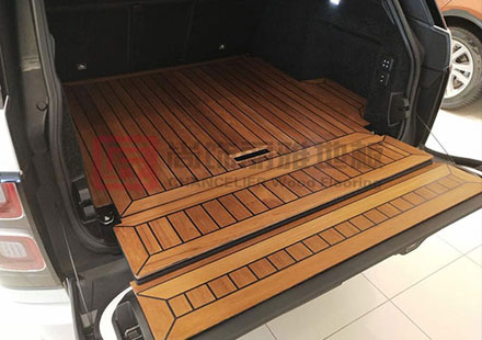 尚饰丽雅研发豪华SUV路虎揽胜游艇柚木工艺专车专用后尾箱垫